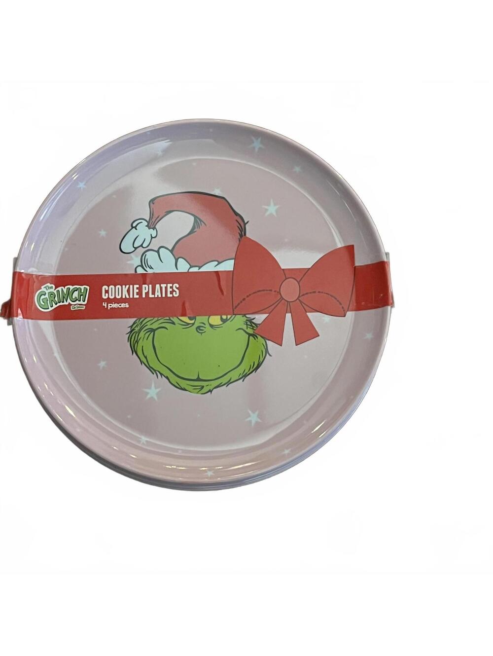 Grinch 4-Piece 8" Cookie Plate Set NEW
